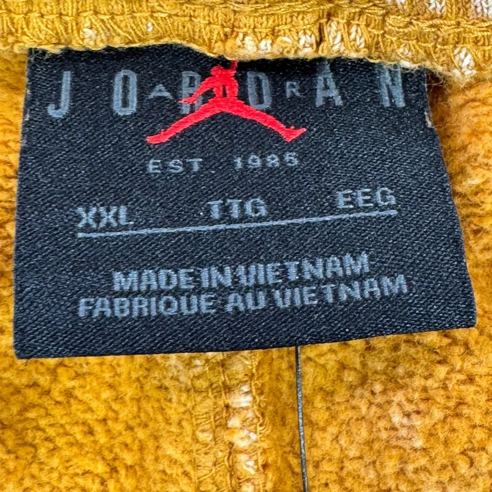Jordan Essentials Flight Mens Acid Wash Fleece Pants Mustard DR3089-712 XXL NWT